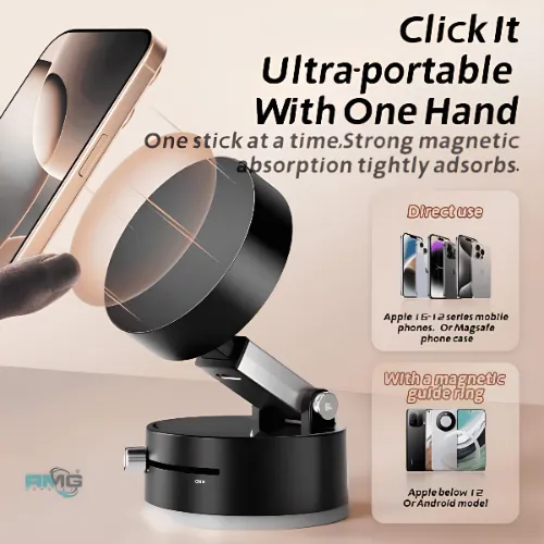 Retractable Vacuum Suction Magnetic Phone Mount - Product Image